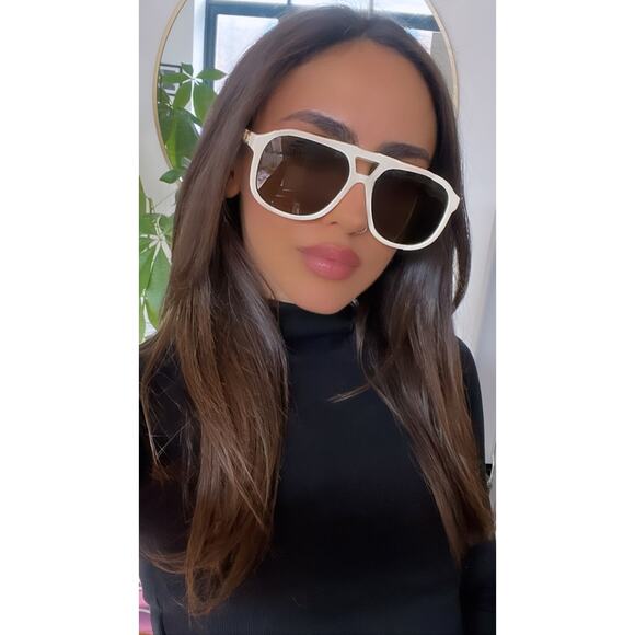 NEW Gucci GG1188S Ivory Gold Logo Aviator Sunglasses main image 8